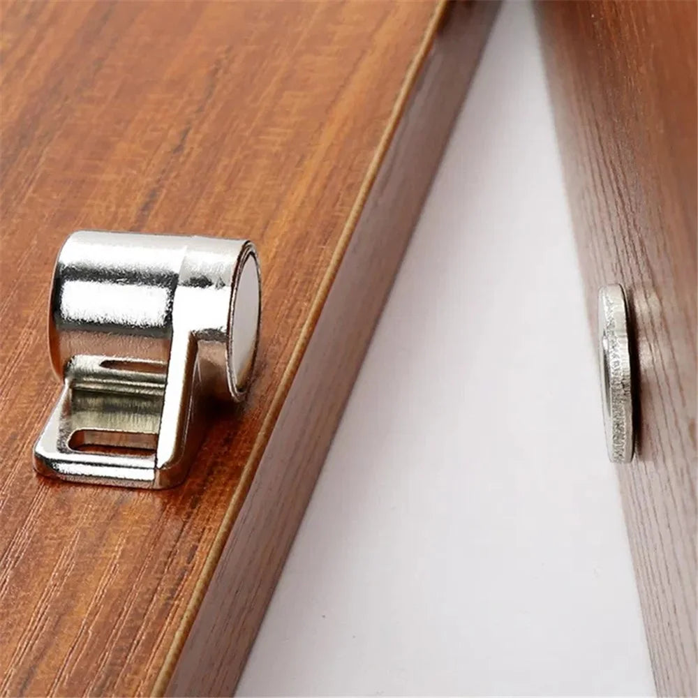 Magnetic Cabinet Latch Zinc Alloy Door Catch Furniture Door Stopper for Children Safety - Black - 3