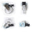 4Pcs 2-inch Crystal Clear Caster Universal Replacement Furniture Wheels with Brake - 4