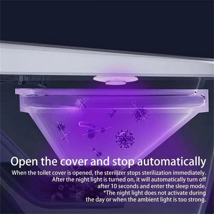 Mini UV Light Toilet Sanitizer Home Hotel Toilet Germicidal UV Lamp - White - 2
