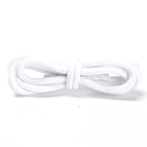 1 Pair Round 4mm Polyester Shoelaces Sneakers Hiking Shoes Hoods Trouser Ropes, 1.2m - White - 1