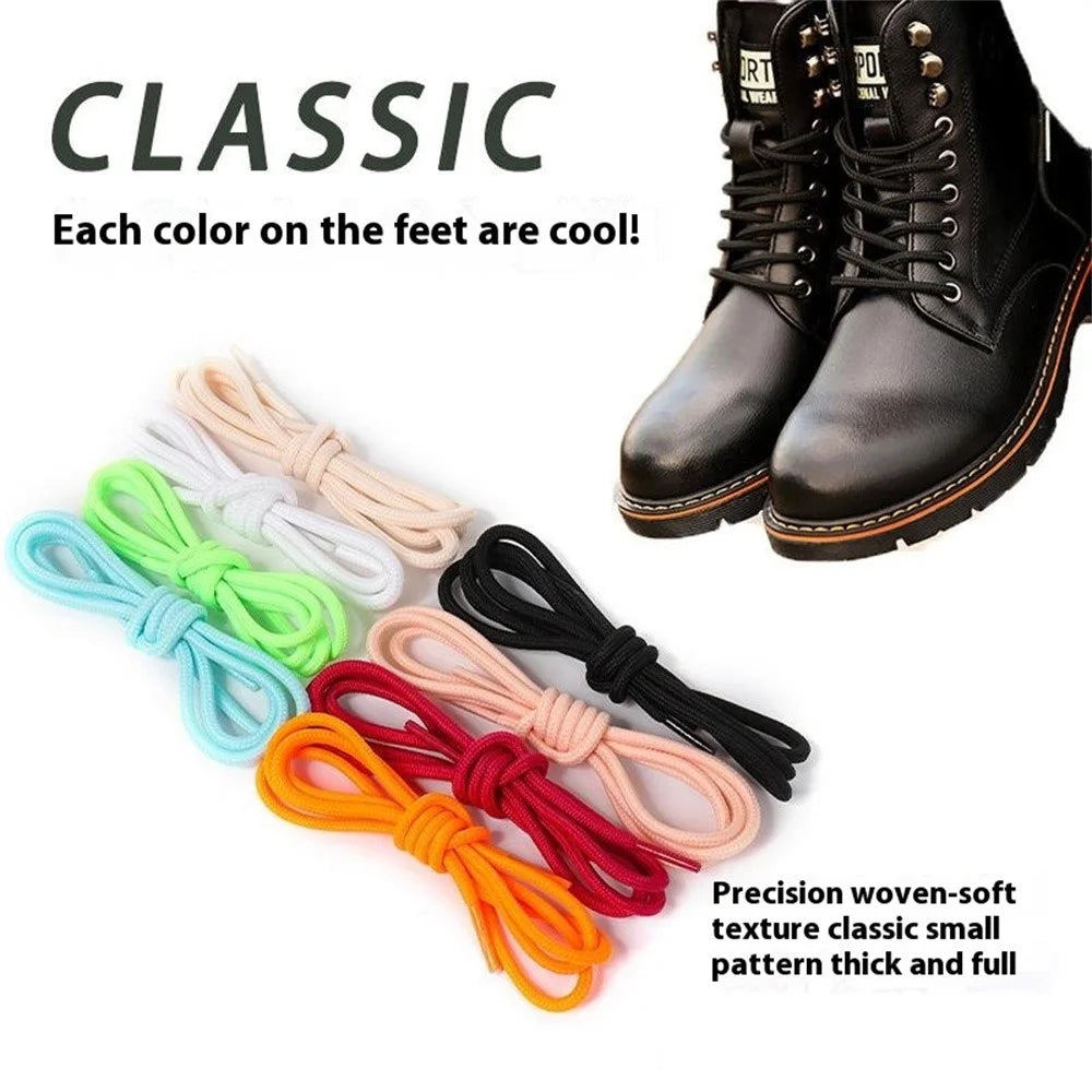 1 Pair Round 4mm Polyester Shoelaces Sneakers Hiking Shoes Hoods Trouser Ropes, 1.2m - White - 5