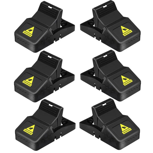 6Pcs Highly Sensitive Mouse Snap Trap Plastic Reusable Home Rodent Catcher - 1
