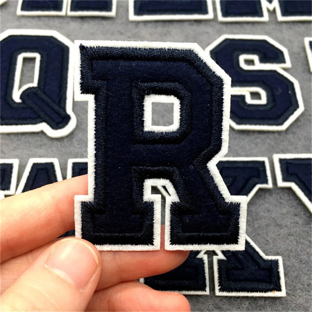 Capital Letters Embroidered Patch for Clothing Bag Iron On Appliques DIY Badge Sticker - A - 3