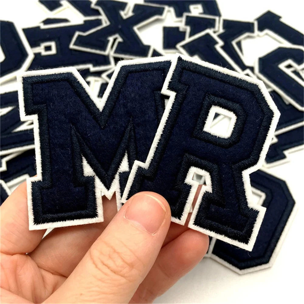 Capital Letters Embroidered Patch for Clothing Bag Iron On Appliques DIY Badge Sticker - A - 4