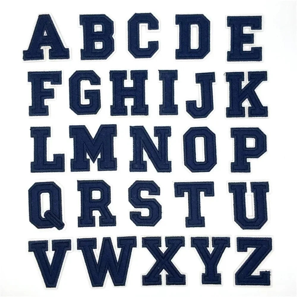 Capital Letters Embroidered Patch for Clothing Bag Iron On Appliques DIY Badge Sticker - A - 7