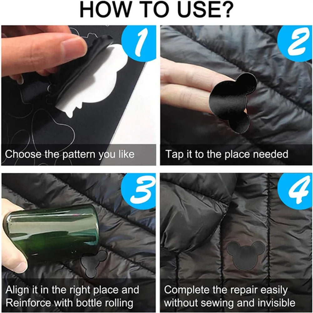 DIY Self-Adhesive Patch for Down Jackets Pants Clothing Repair Raincoat Umbrella Washable Patch - White - 5