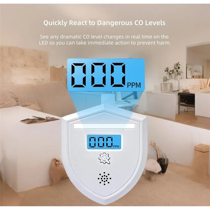 Carbon Monoxide Detector Home CO Alarm Digital Display 85dB Alert High Precision Sensor - 5