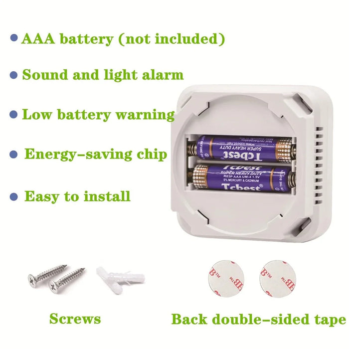 Carbon Monoxide Detector with LCD Display Battery Powered Home CO Alarm Sensor - 5