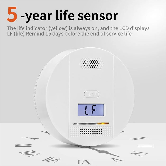 LCD Display Carbon Monoxide Alarm Detector Home Security Portable CO Sensor - 3