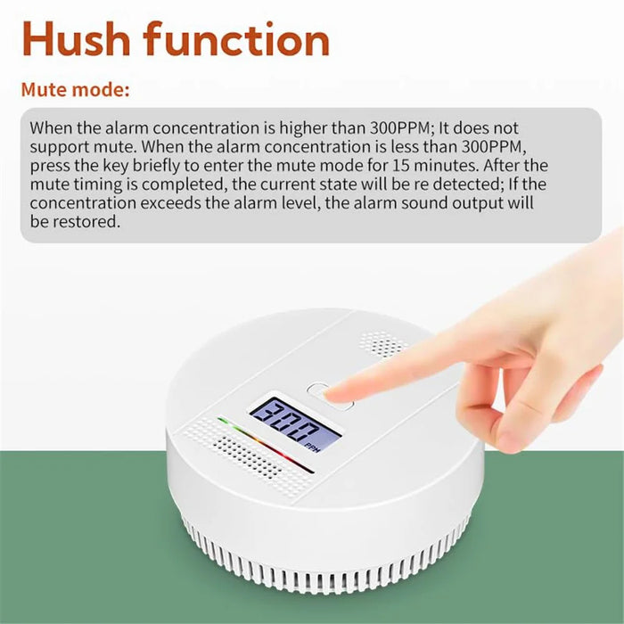 LCD Display Carbon Monoxide Alarm Detector Home Security Portable CO Sensor - 4