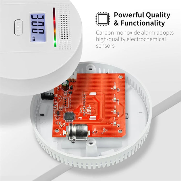 LCD Display Carbon Monoxide Alarm Detector Home Security Portable CO Sensor - 5