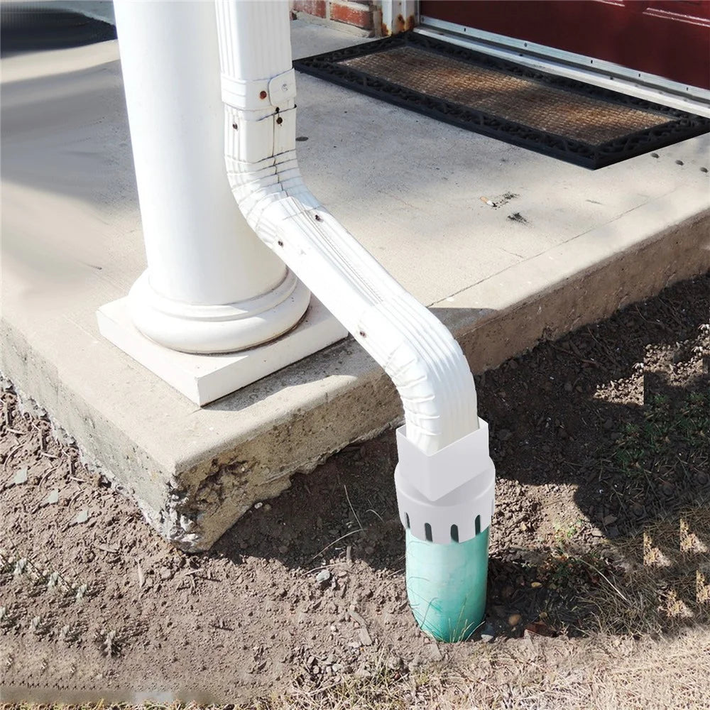 3x4 Inch Drain Pipe Draining Rain Gutter PVC Drain Connector Downspout Adapter - White - 3
