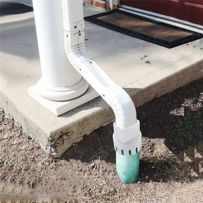 2x3 Inch Drain Pipe Draining Rain Gutter PVC Drain Connector Downspout Adapter - White - 3