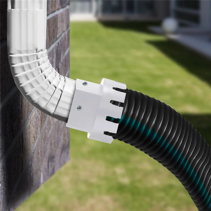 2x3 Inch Drain Pipe Draining Rain Gutter PVC Drain Connector Downspout Adapter - White - 6