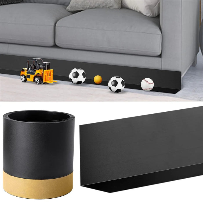 Under Couch Guards Blocker 3m PVC Strap Baffle Bottom Gap Bumper Barrier for Under Sofa Bed - Black - 1