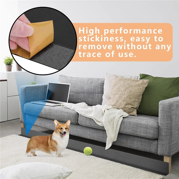 Under Couch Guards Blocker 3m PVC Strap Baffle Bottom Gap Bumper Barrier for Under Sofa Bed - Black - 3