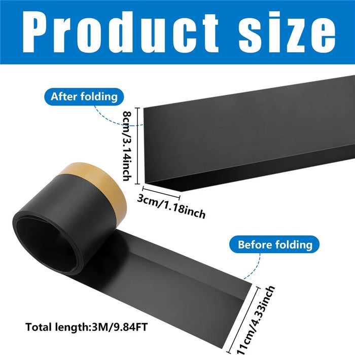 Under Couch Guards Blocker 3m PVC Strap Baffle Bottom Gap Bumper Barrier for Under Sofa Bed - Black - 7