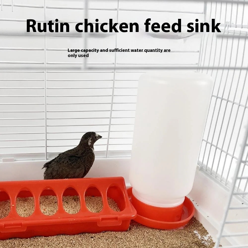 Flip Top Poultry Feeder 12 Holes Plastic Feeding Tray for Chicken Duckling Bird - 3