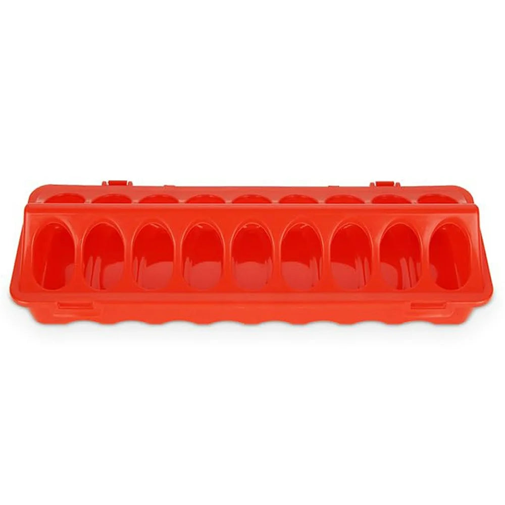 Flip Top Poultry Feeder 18 Holes Plastic Feeding Tray for Chicken Duckling Bird - 1