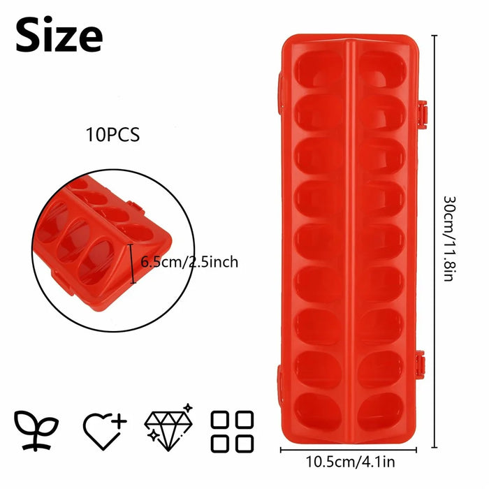 Flip Top Poultry Feeder 18 Holes Plastic Feeding Tray for Chicken Duckling Bird - 7