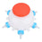 Piggy Milk Feeder 2.5L Round Piglet Poultry Breeding Feeder with 6 Pacifiers for Lambs, Piglets, Cows - 1