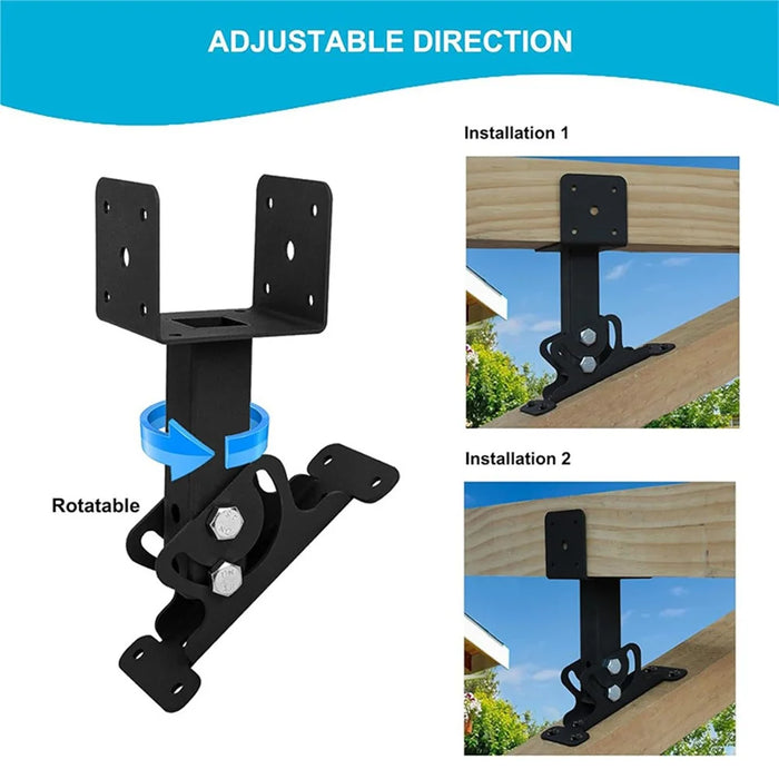 Heavy-Duty Adjustable Roof Mount Bracket for Pergola and Patio Canopy Support - 3