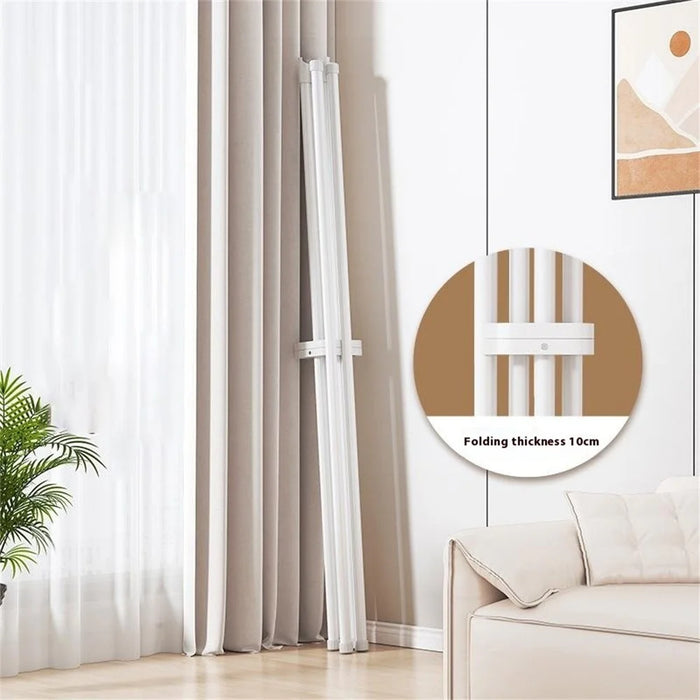Foldable Clothes Drying Rack Carbon Steel + ABS Quilt Shelf with 2 Bars for Balcony and Bedroom - 4