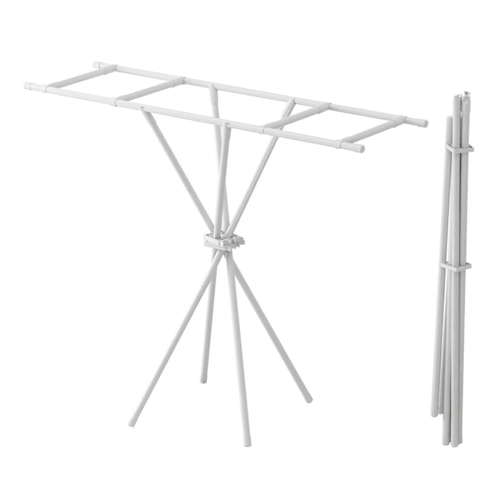 Foldable 4-Bar Clothes Drying Rack for Balcony and Bedroom - 1