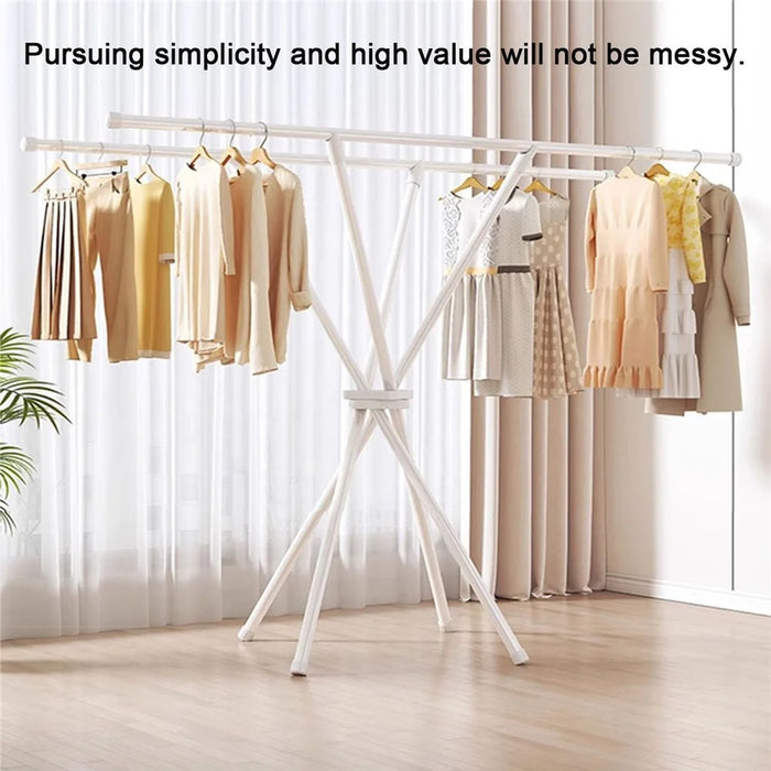 Foldable 4-Bar Clothes Drying Rack for Balcony and Bedroom - 2