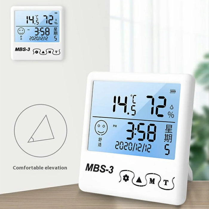 MBS-3 Electronic Thermometer Hygrometer Indoor High-Precision Digital Display Alarm Clock - 5