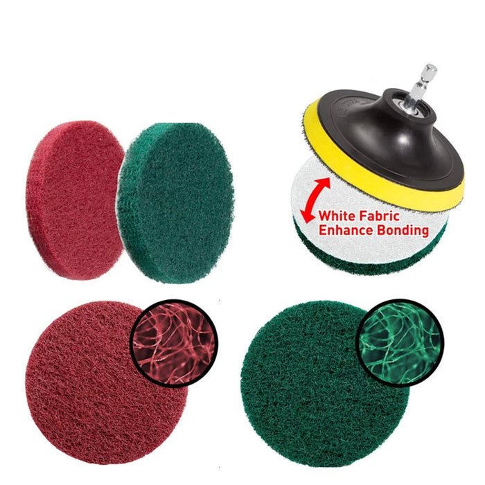7Pcs / Set Electric Drill Brush Scouring Pad Cleaning Polishing Electric Drill Brush Heads - 3