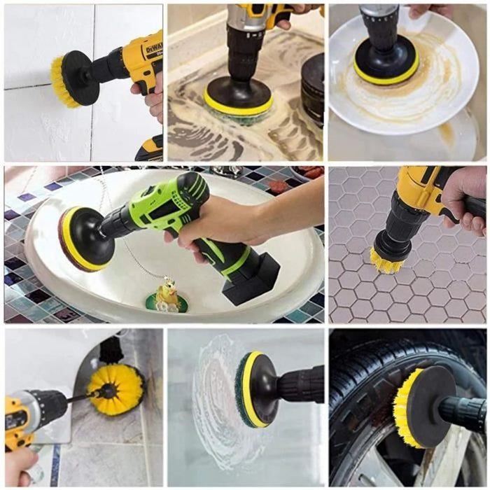 7Pcs / Set Electric Drill Brush Scouring Pad Cleaning Polishing Electric Drill Brush Heads - 5