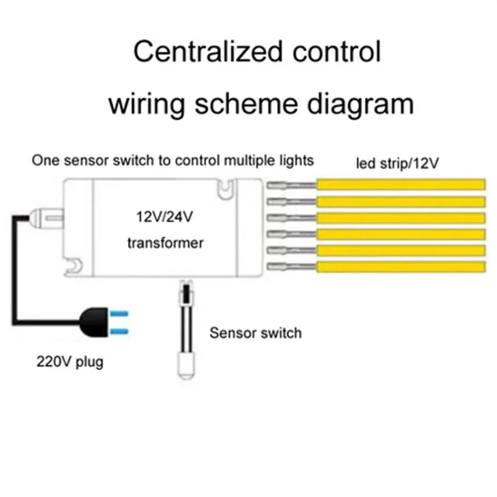 Integrated 12V-24V Light Switch with Door Control for Cabinet / Cupboard Lighting - 4