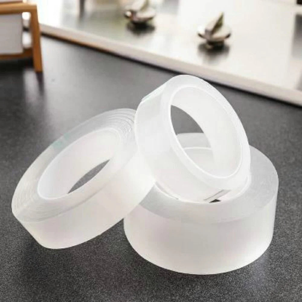 0.8mm Thick Kitchen Sink Mildew-Proof Tape Transparent Single-Sided Waterproof Anti-Oil Seam Sticker, 3cmx3m - 7