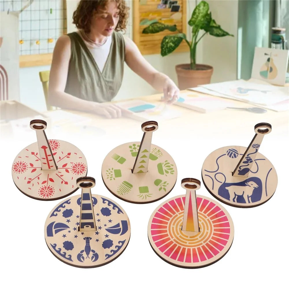 5Pcs Portable Wooden Wrist Yarn Holder Knitting Crochet Tool Anti Tangle Yarn Organizer - 3