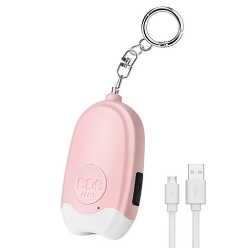 GP100 Personal Alarm Flashlight Portable Self-Defense 130dB Loud Alert Hanging Keychain - Pink - 1