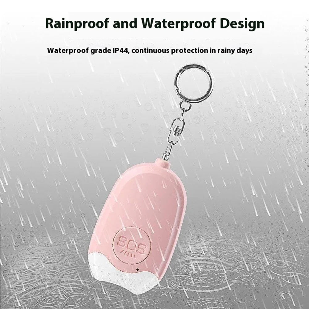 GP100 Personal Alarm Flashlight Portable Self-Defense 130dB Loud Alert Hanging Keychain - Pink - 4