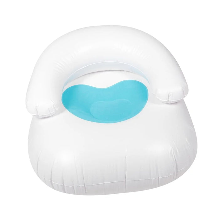 Inflatable Heart Shaped Living Room Leisure Flocked Sofa Single Chair with Backrest - Blue - 2