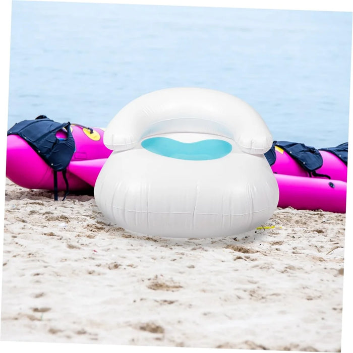 Inflatable Heart Shaped Living Room Leisure Flocked Sofa Single Chair with Backrest - Blue - 5