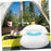 Inflatable Heart Shaped Living Room Leisure Flocked Sofa Single Chair with Backrest - Blue - 7