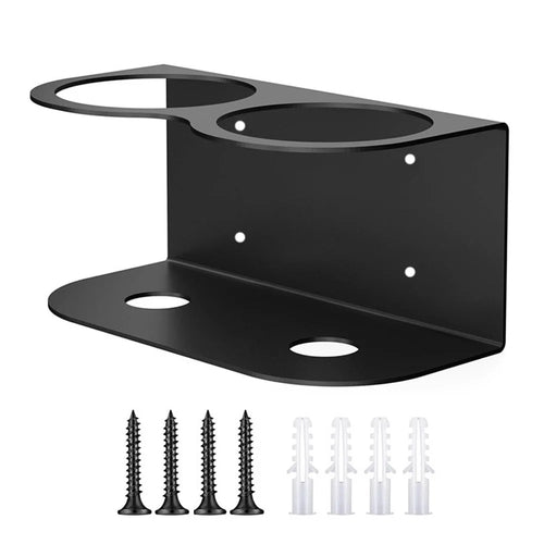 Dual Hole Wall Mount Spray Bottle Holder Paint Can Organizer Metal Storage Rack - 1