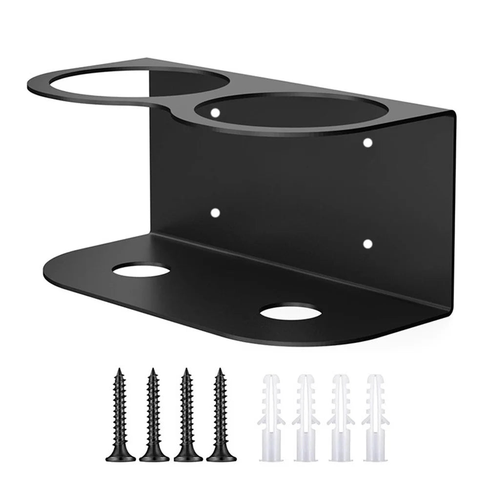 Dual Hole Wall Mount Spray Bottle Holder Paint Can Organizer Metal Storage Rack - 1