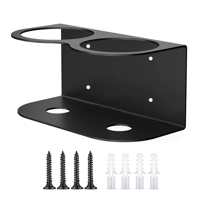 Dual Hole Wall Mount Spray Bottle Holder Paint Can Organizer Metal Storage Rack - 1