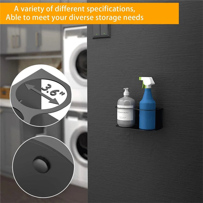 Dual Hole Wall Mount Spray Bottle Holder Paint Can Organizer Metal Storage Rack - 3