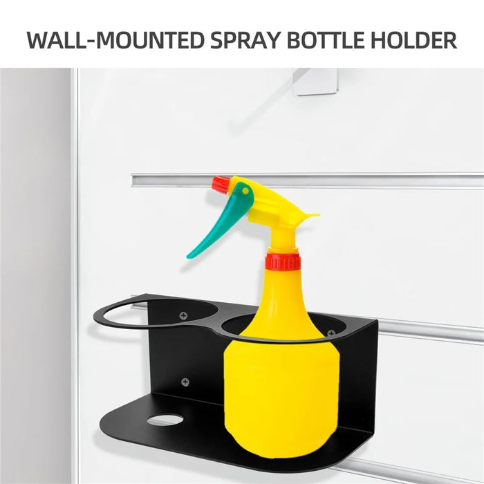 Dual Hole Wall Mount Spray Bottle Holder Paint Can Organizer Metal Storage Rack - 4