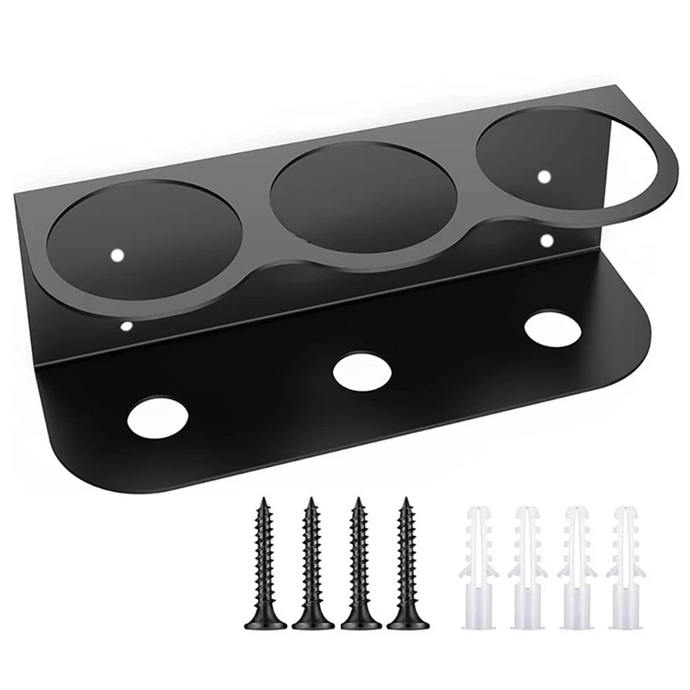 3-Slot Wall Mounted Spray Bottle Holder Heavy Duty Metal Storage Rack Paint Can Organizer For Garage Workshop - 1