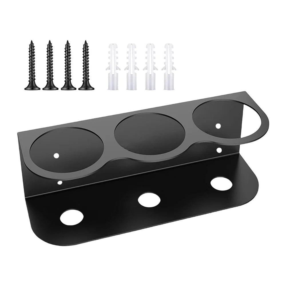 3-Slot Wall Mounted Spray Bottle Holder Heavy Duty Metal Storage Rack Paint Can Organizer For Garage Workshop - 2