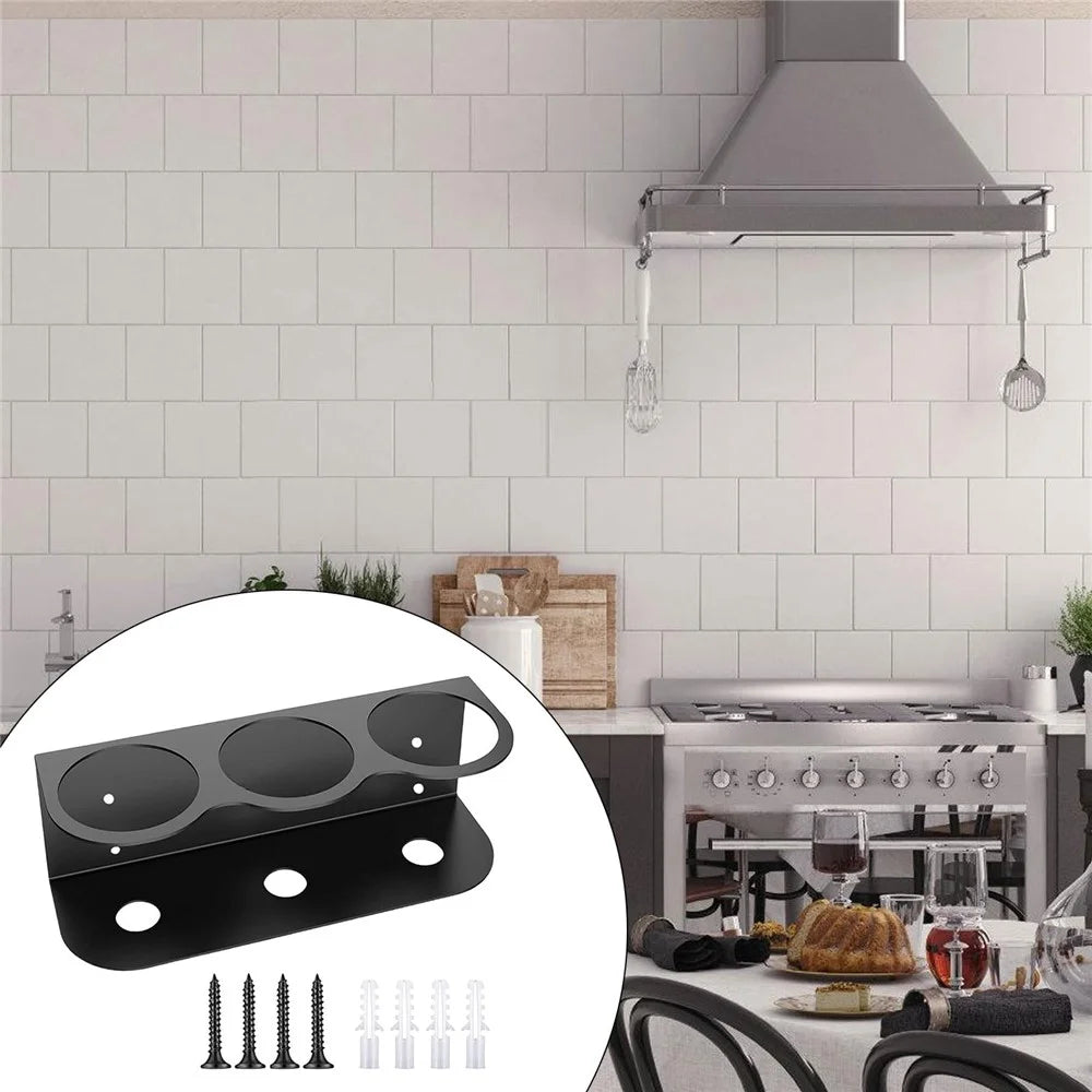 3-Slot Wall Mounted Spray Bottle Holder Heavy Duty Metal Storage Rack Paint Can Organizer For Garage Workshop - 4