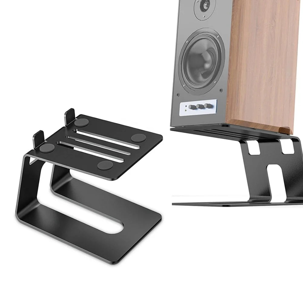 2Pcs Desktop Speaker Stand Studio Recording Equipment Storage Stand Holder 5 Degrees Tilt Design 33 Lbs Capacity - 1