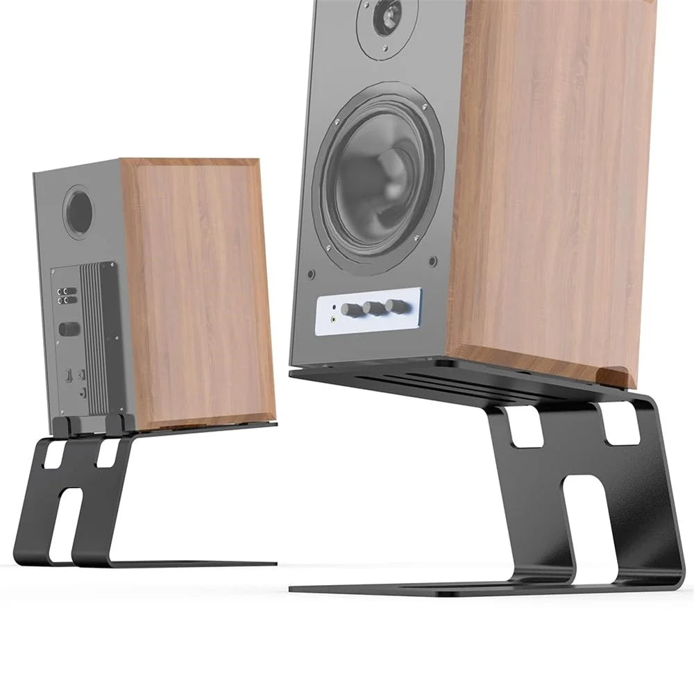 2Pcs Desktop Speaker Stand Studio Recording Equipment Storage Stand Holder 5 Degrees Tilt Design 33 Lbs Capacity - 3